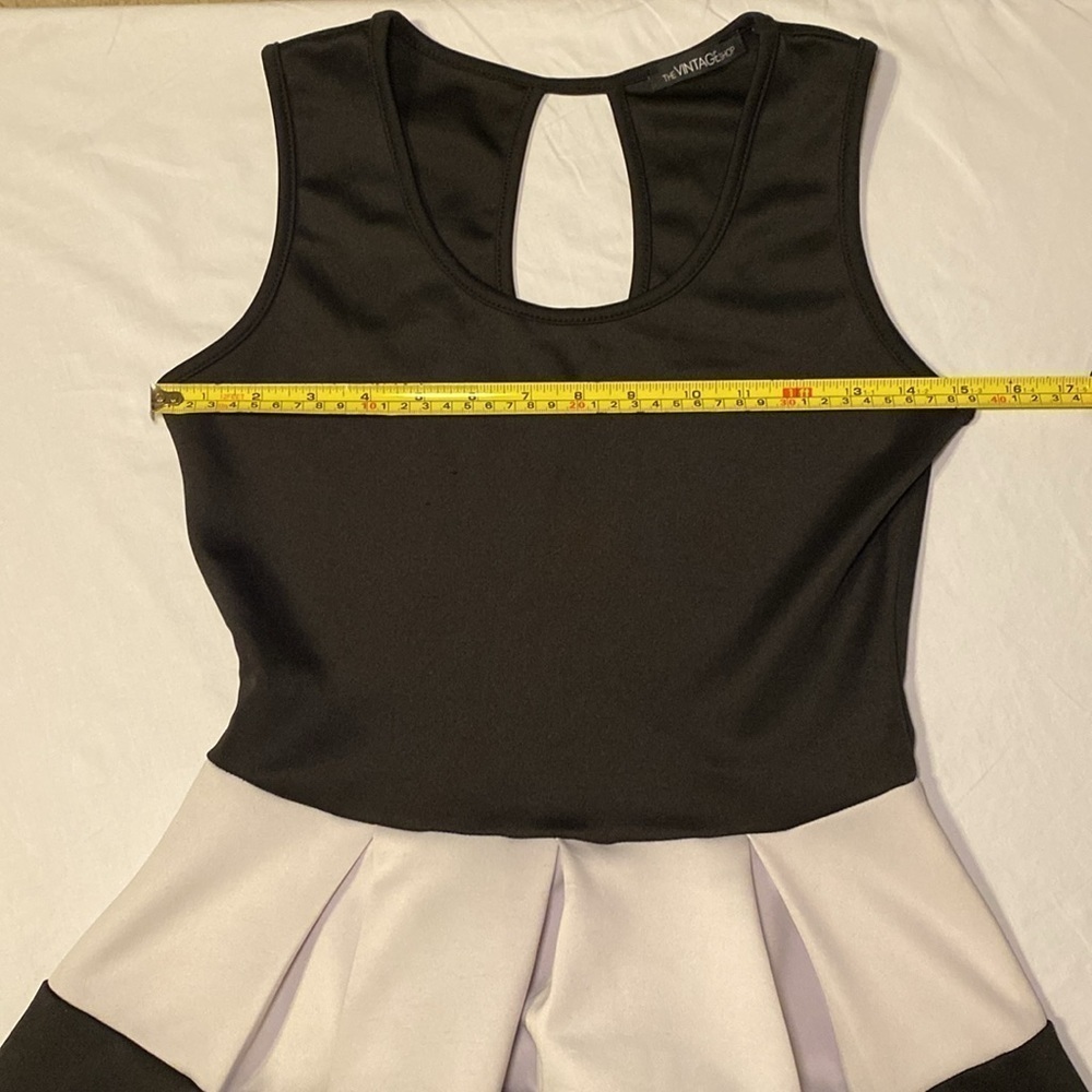The Vintage Shop Black and White Skater Mini Dress Size Medium EUC - Picture 6 of 10